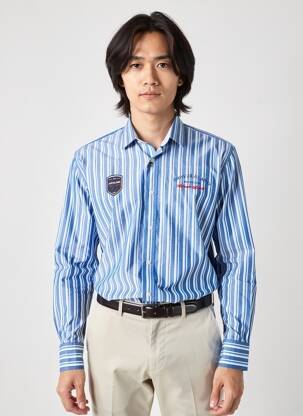 Chemise manches longues poignets boutonnés bleu CAMBERABERO homme
