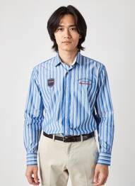 Chemise manches longues poignets boutonnés bleu CAMBERABERO homme