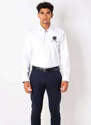Chemise manches longues poignets boutonnés blanc CAMBERABERO homme