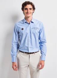 Chemise manches longues poignets boutonnés bleu CAMBERABERO homme
