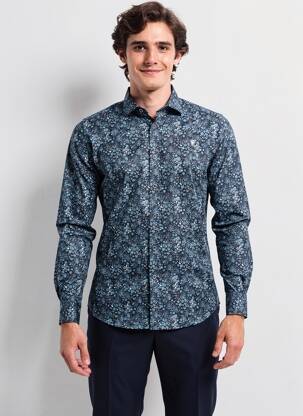 Chemise manches longues poignets boutonnés noir CAMBERABERO homme