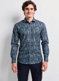 Chemise manches longues poignets boutonnés noir CAMBERABERO homme