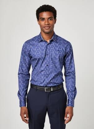Chemise manches longues poignets boutonnés bleu CAMBERABERO homme