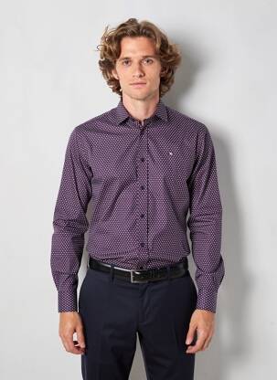 Chemise manches longues imprimé fantaisie bleu CAMBERABERO homme