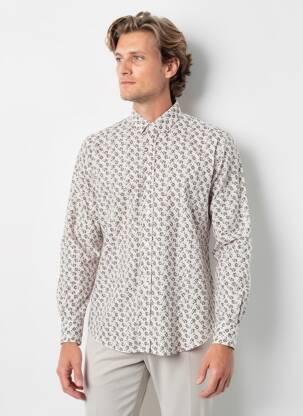 Chemise manches longues imprimé fleurs blanc CAMBERABERO homme
