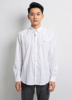 Chemise manches longues poignets boutonnés blanc CAMBERABERO homme