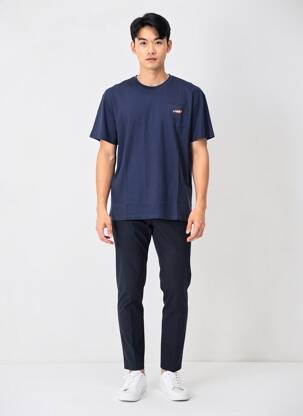 T-shirt broderie manches courtes bleu CAMBERABERO homme