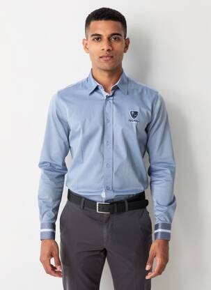 Chemise manches longues coupe droite bleu CAMBERABERO homme