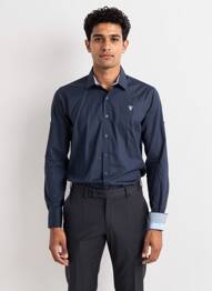 Chemise manches longues coupe cintrée bleu CAMBERABERO homme