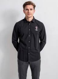 Chemise manches longues coupe droite noir CAMBERABERO homme