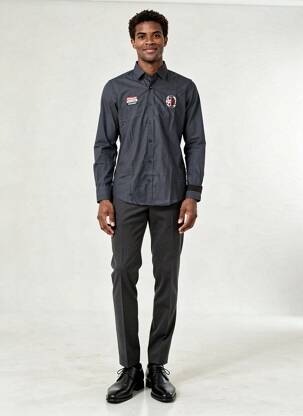 Chemise manches longues manches longues noir CAMBERABERO homme