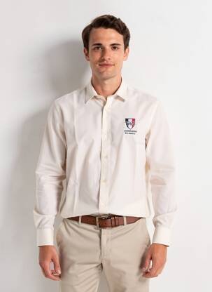 Chemise manches longues coupe droite beige CAMBERABERO homme