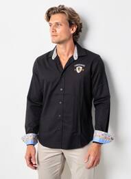 Chemise manches longues coupe droite noir CAMBERABERO homme