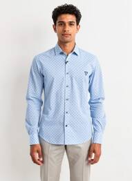 Chemise manches longues imprimé fantaisie bleu CAMBERABERO homme