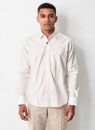 Chemise manches longues imprimé fantaisie beige CAMBERABERO homme