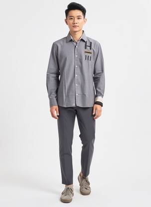 Chemise manches longues coupe cintrée gris CAMBERABERO homme