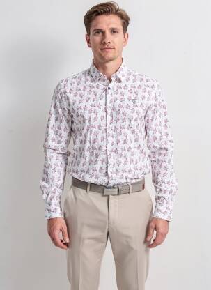 Chemise manches longues imprimé fantaisie blanc CAMBERABERO homme