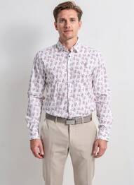 Chemise manches longues imprimé fantaisie blanc CAMBERABERO homme