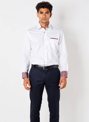 Chemise manches longues coupe droite blanc CAMBERABERO homme