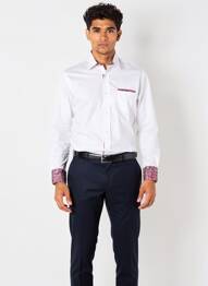 Chemise manches longues coupe droite blanc CAMBERABERO homme