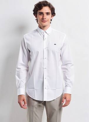 Chemise manches longues poignets boutonnés blanc CAMBERABERO homme