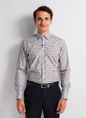 Chemise manches longues poignets boutonnés blanc CAMBERABERO homme