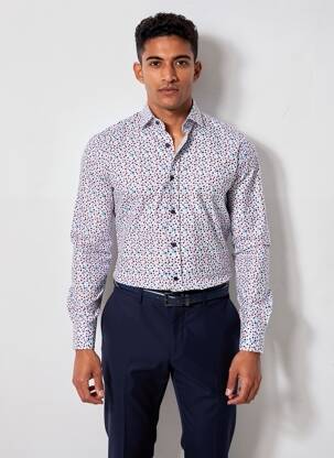 Chemise manches longues poignets boutonnés bleu CAMBERABERO homme