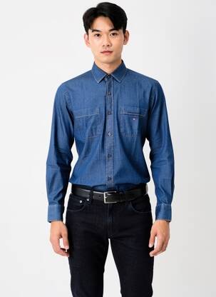 Chemise manches longues poches bleu CAMBERABERO homme
