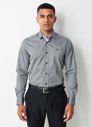 Chemise manches longues imprimé fantaisie noir CAMBERABERO homme