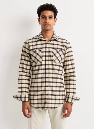 Chemise manches longues poignets boutonnés beige CAMBERABERO homme