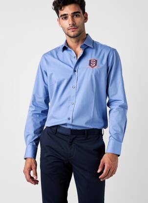 Chemise manches longues manches longues bleu CAMBERABERO homme