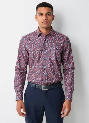 Chemise manches longues poignets boutonnés bleu CAMBERABERO homme