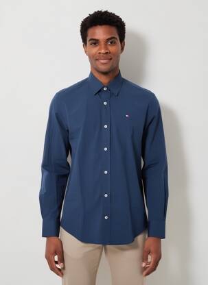 Chemise manches longues poignets boutonnés bleu CAMBERABERO homme