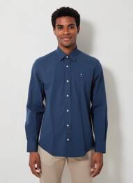 Chemise manches longues poignets boutonnés bleu CAMBERABERO homme