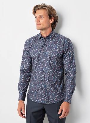 Chemise manches longues poignets boutonnés bleu CAMBERABERO homme