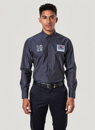 Chemise manches longues coupe cintrée bleu CAMBERABERO homme
