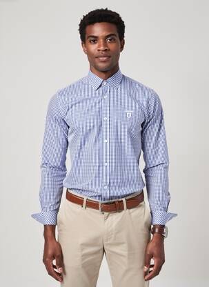 Chemise manches longues coupe cintrée bleu CAMBERABERO homme