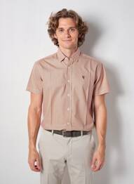 Chemise manches courtes imprimé fantaisie orange CAMBERABERO homme