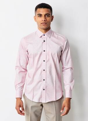 Chemise manches longues coupe cintrée rose CAMBERABERO homme