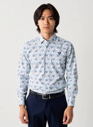 Chemise manches longues coupe cintrée bleu CAMBERABERO homme