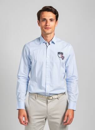 Chemise manches longues imprimé rayures bleu CAMBERABERO homme