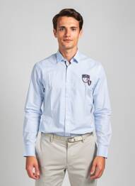 Chemise manches longues coupe cintrée bleu CAMBERABERO homme