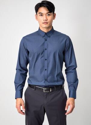 Chemise manches longues imprimé fantaisie bleu CAMBERABERO homme
