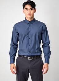 Chemise manches longues imprimé fantaisie bleu CAMBERABERO homme