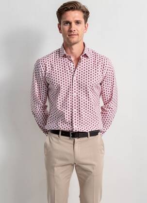 Chemise manches longues coupe cintrée rose CAMBERABERO homme