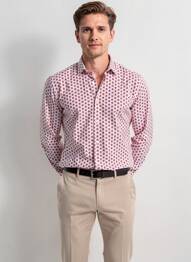 Chemise manches longues coupe cintrée rose CAMBERABERO homme