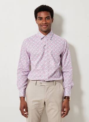 Chemise manches longues imprimé fleurs rose CAMBERABERO homme