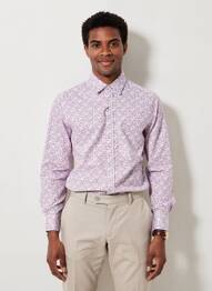 Chemise manches longues coupe cintrée rose CAMBERABERO homme