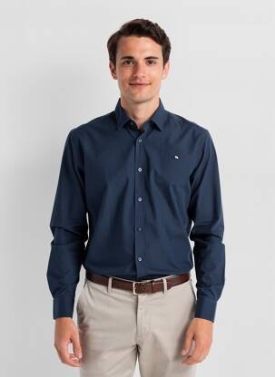 Chemise manches longues coupe cintrée bleu CAMBERABERO homme