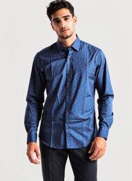Chemise manches longues coupe cintrée bleu CAMBERABERO homme